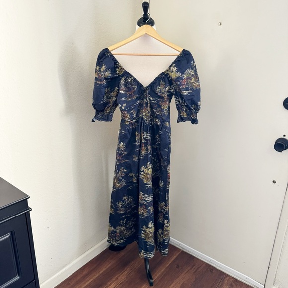 Hill House The Ophelia Nap Dress in Navy Equestrian Toile XS - Picture 7 of 14